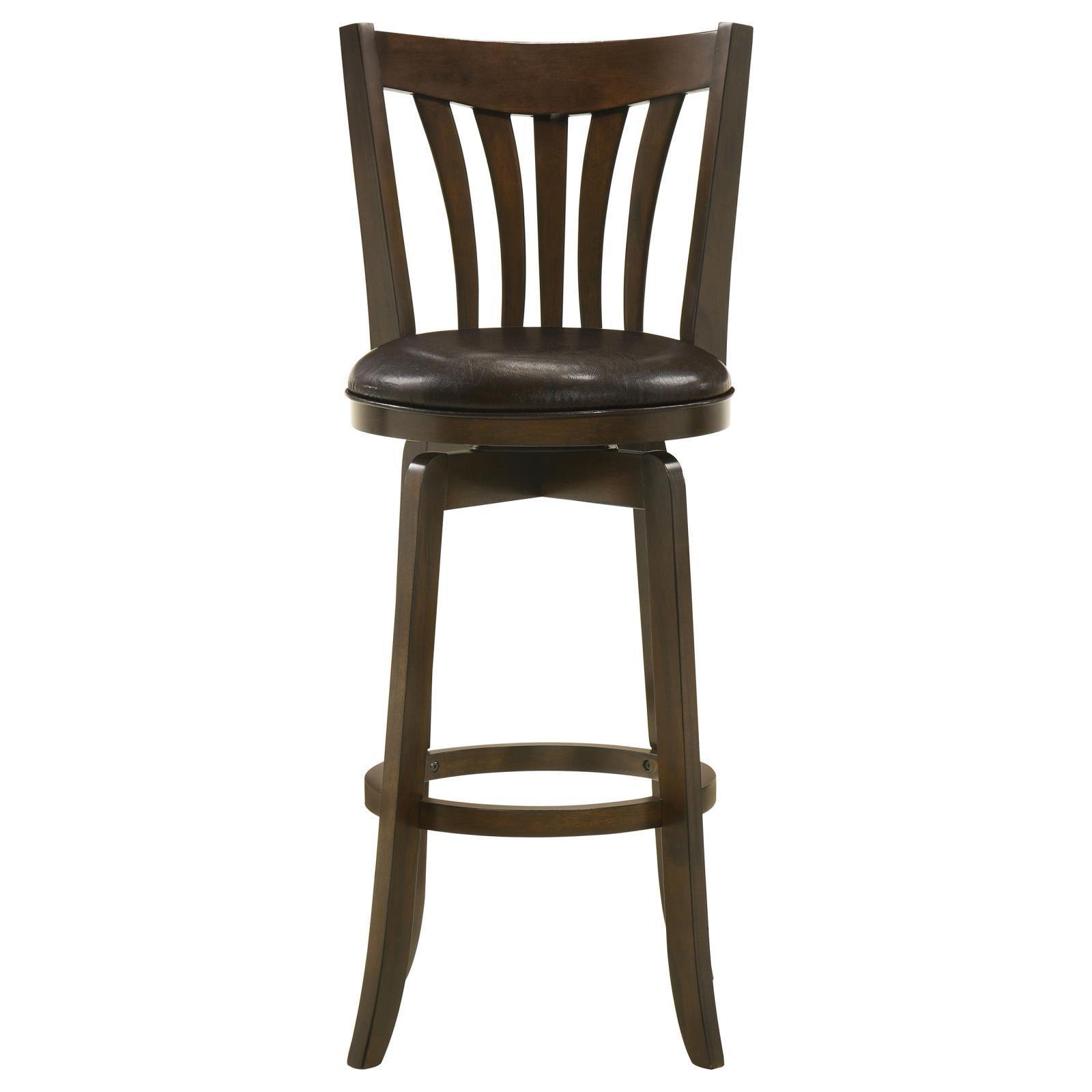 Lambert Pub Height Swivel Bar Stool With Upholstered Seat Dark Cherry 182509 - Ella Furniture