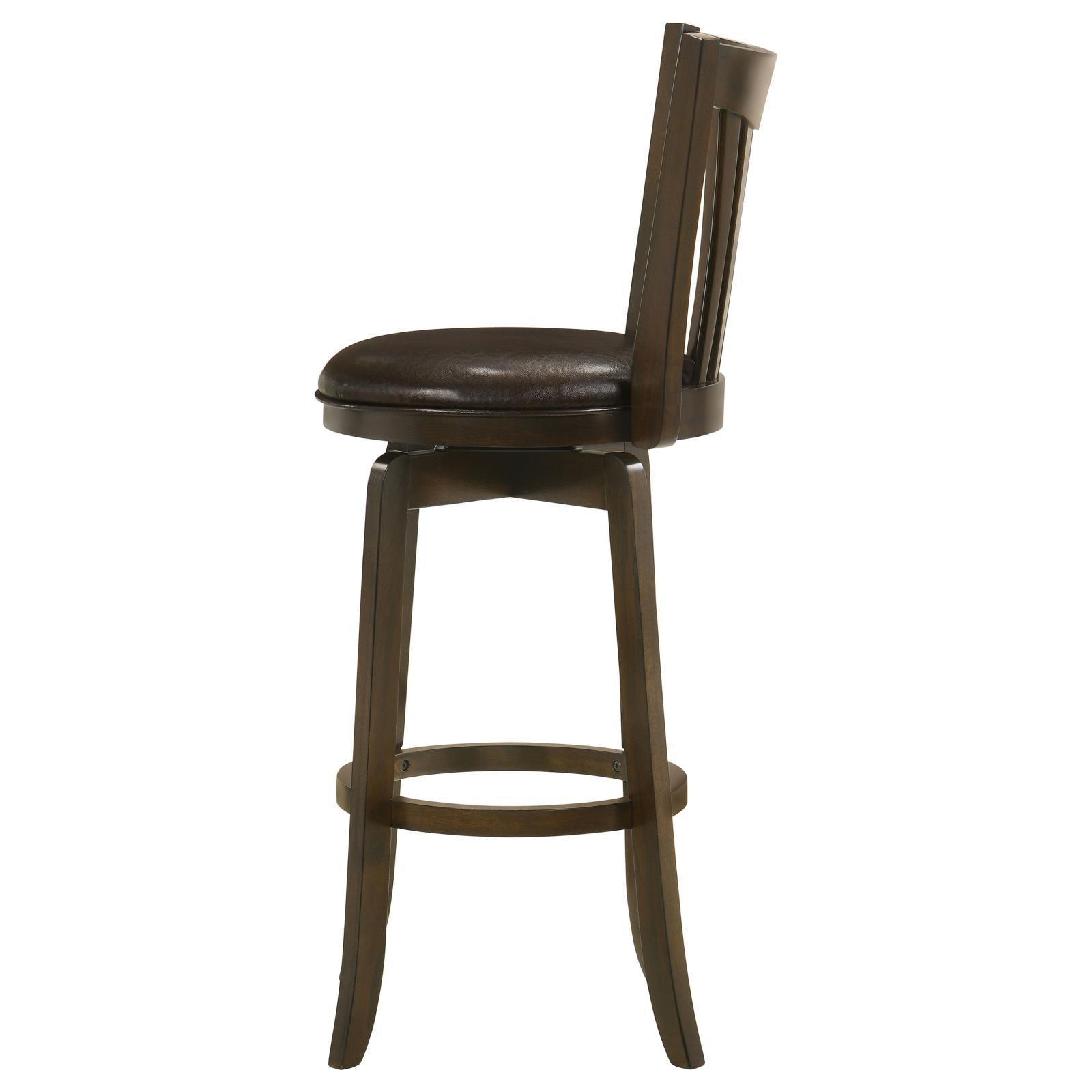 Lambert Pub Height Swivel Bar Stool With Upholstered Seat Dark Cherry 182509 - Ella Furniture