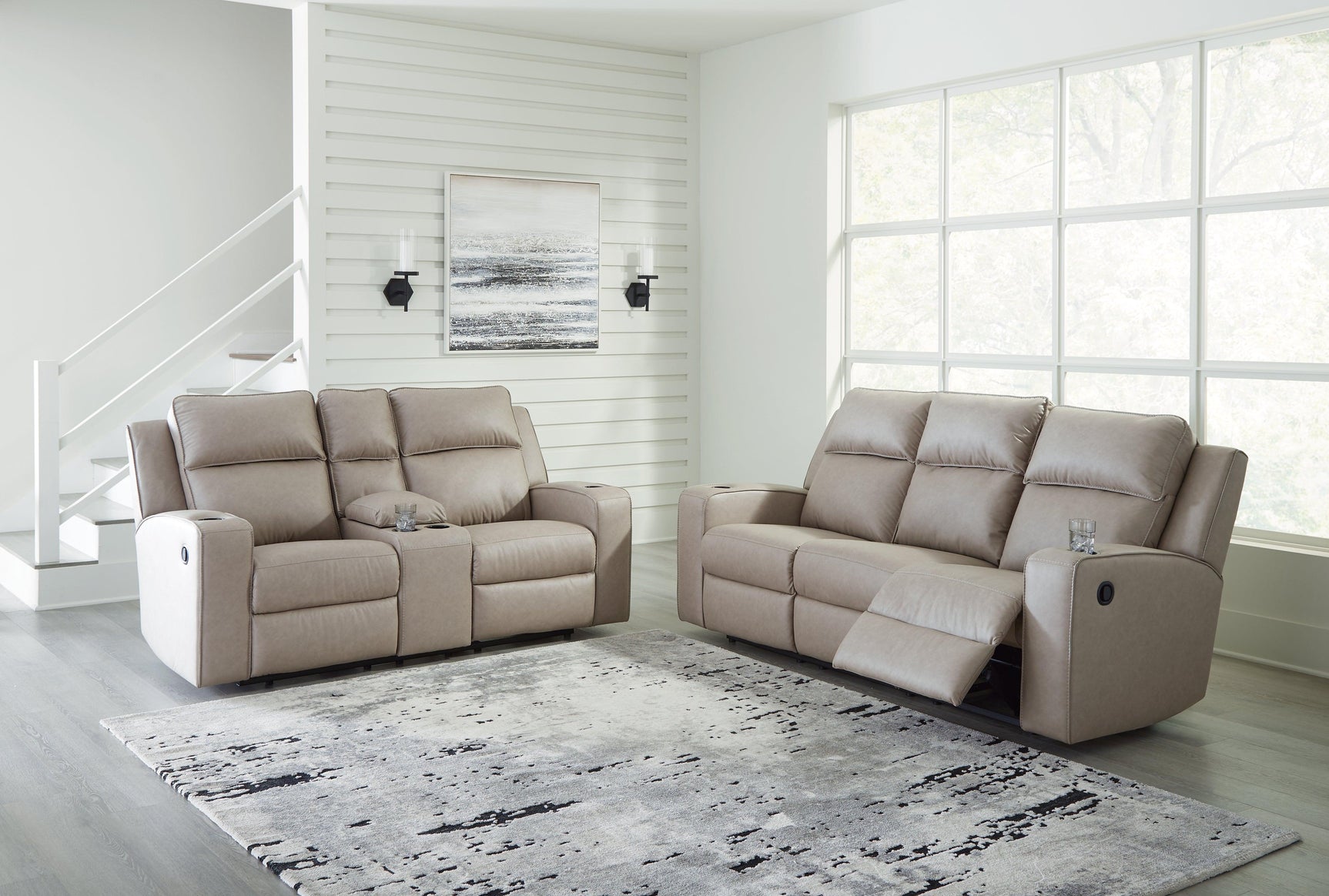 Lavenhorne Pebble Sofa, Loveseat And Recliner - Ella Furniture