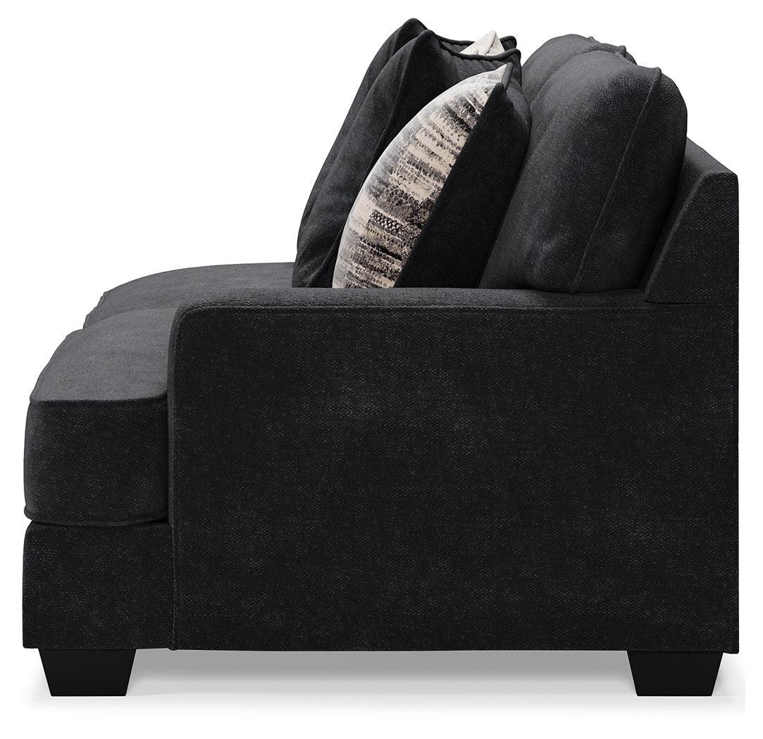 Lavernett Charcoal 4-Piece Sectional With Ottoman - Ella Furniture