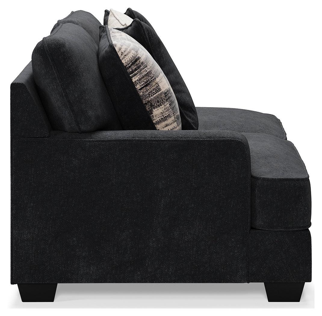 Lavernett Charcoal 4-Piece Sectional With Ottoman - Ella Furniture