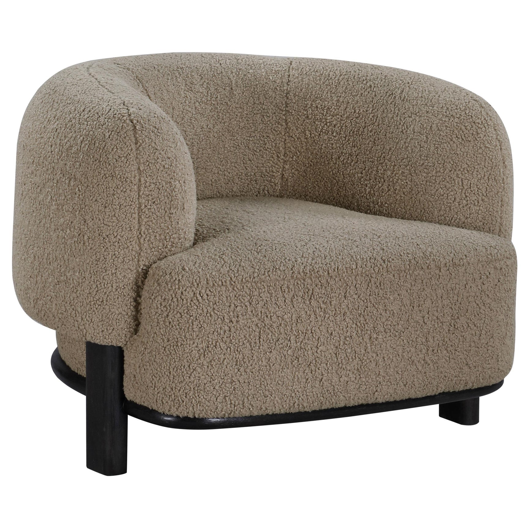 Lawler Upholstered Barrel Back Accent Chair Mushroom 903170 - Ella Furniture