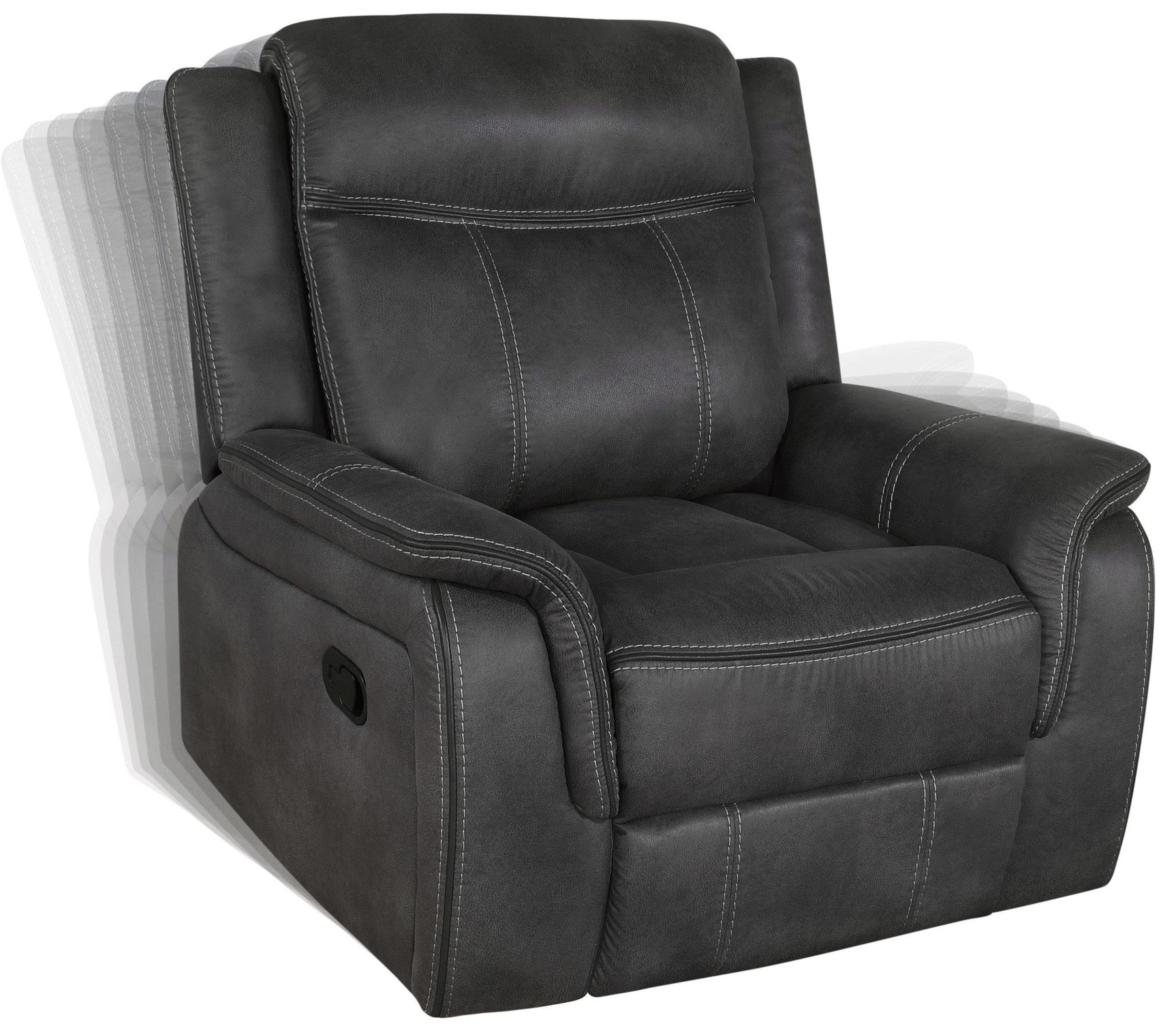 Lawrence Lawrence 3-piece Upholstered Reclining Sofa Set Charcoal 603504-S3 - Ella Furniture
