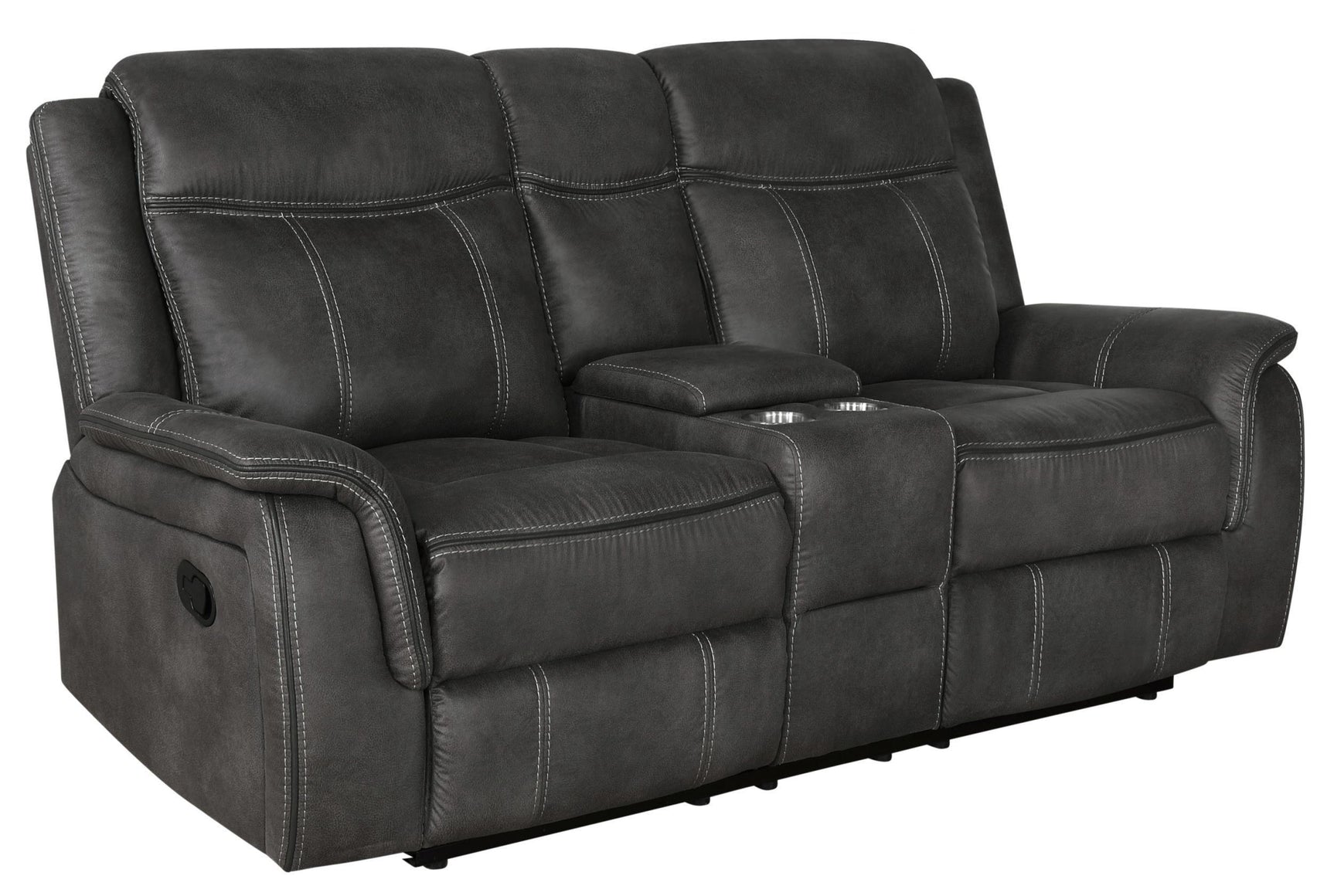 Lawrence Lawrence 3-piece Upholstered Reclining Sofa Set Charcoal 603504-S3 - Ella Furniture