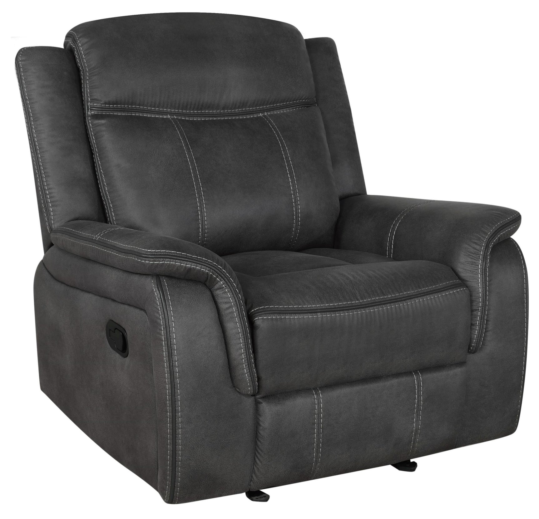 Lawrence Lawrence 3-piece Upholstered Reclining Sofa Set Charcoal 603504-S3 - Ella Furniture