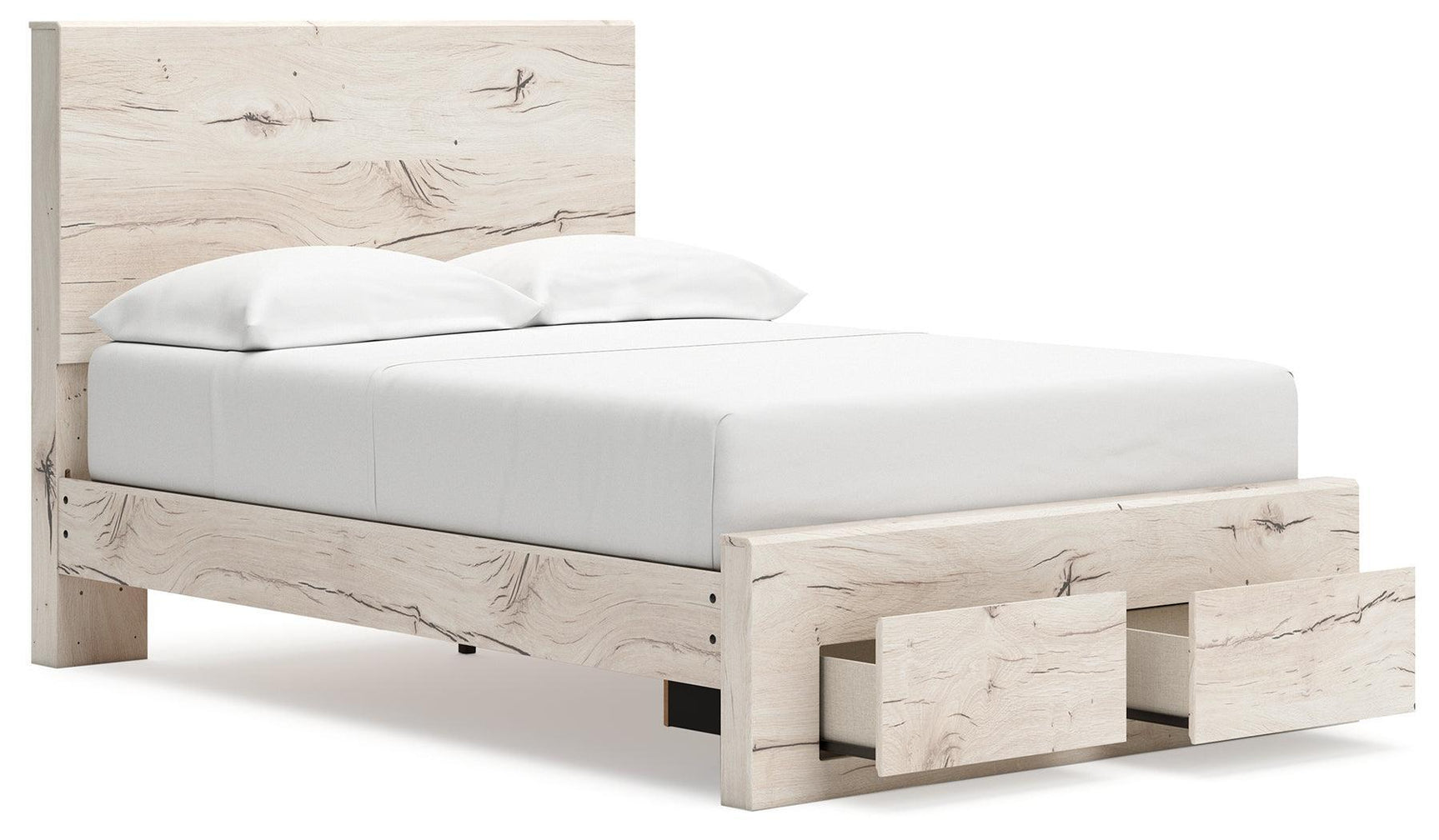 Lawroy Light Natural Full Panel Storage Bed - Ella Furniture