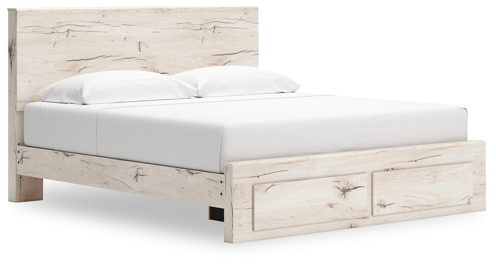 Lawroy Light Natural King Panel Storage Bed - Ella Furniture