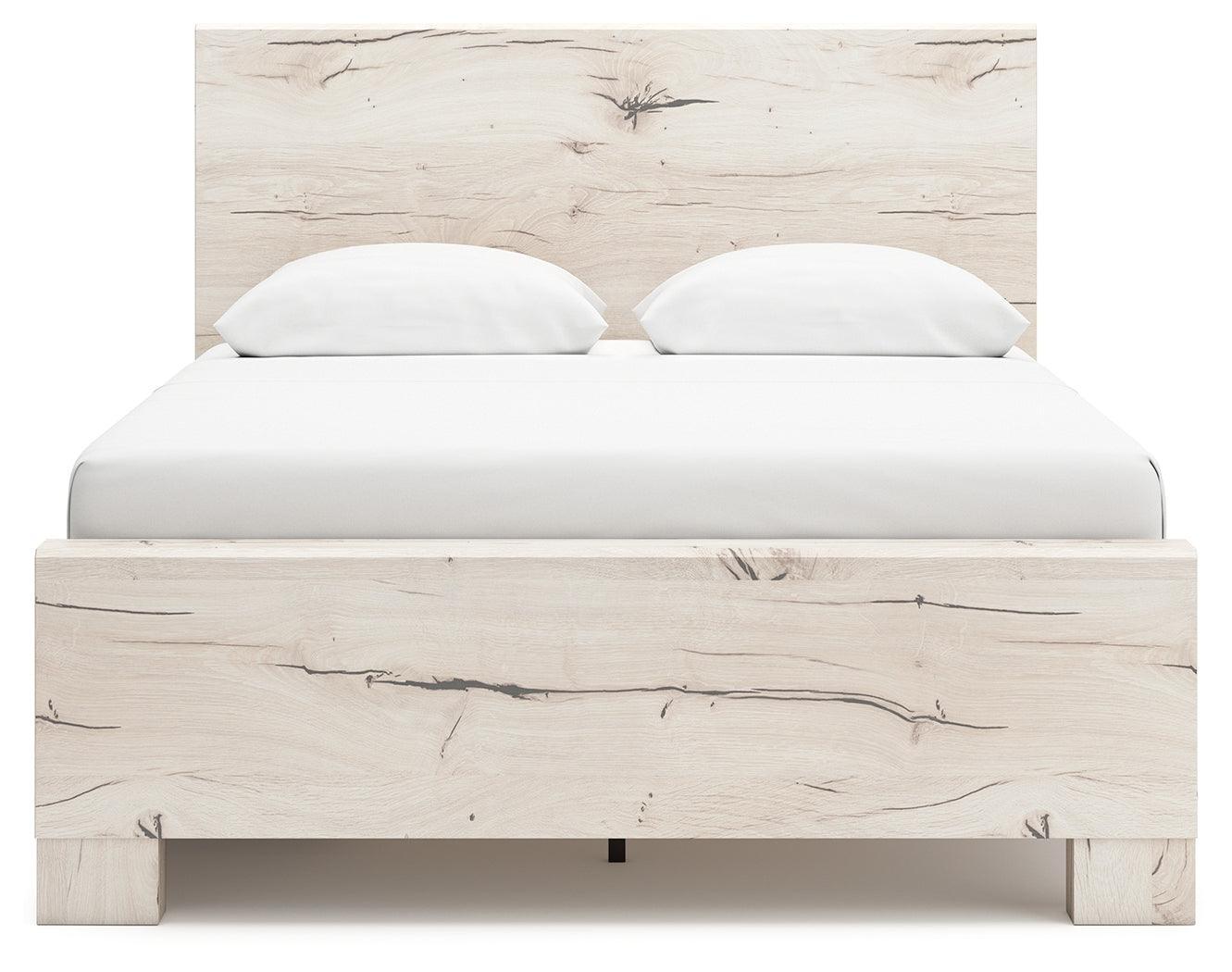 Lawroy Light Natural Queen Panel Bed with Storage - Ella Furniture