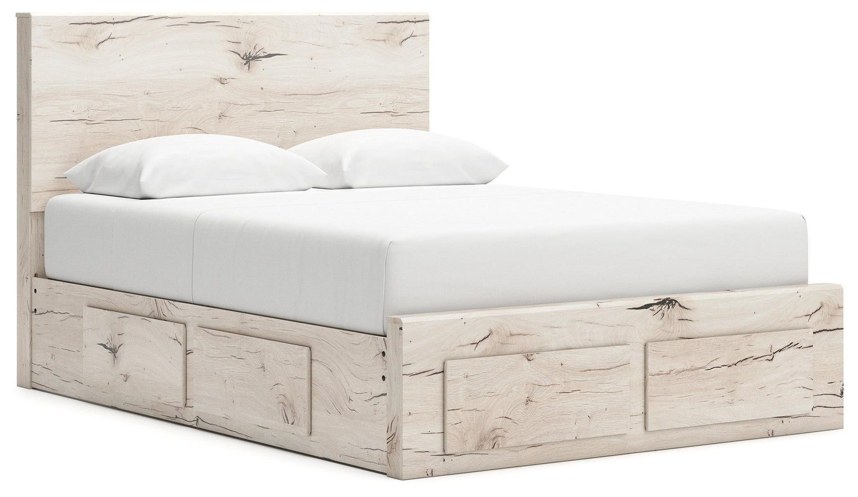 Lawroy Light Natural Queen Panel Storage Bed - Ella Furniture
