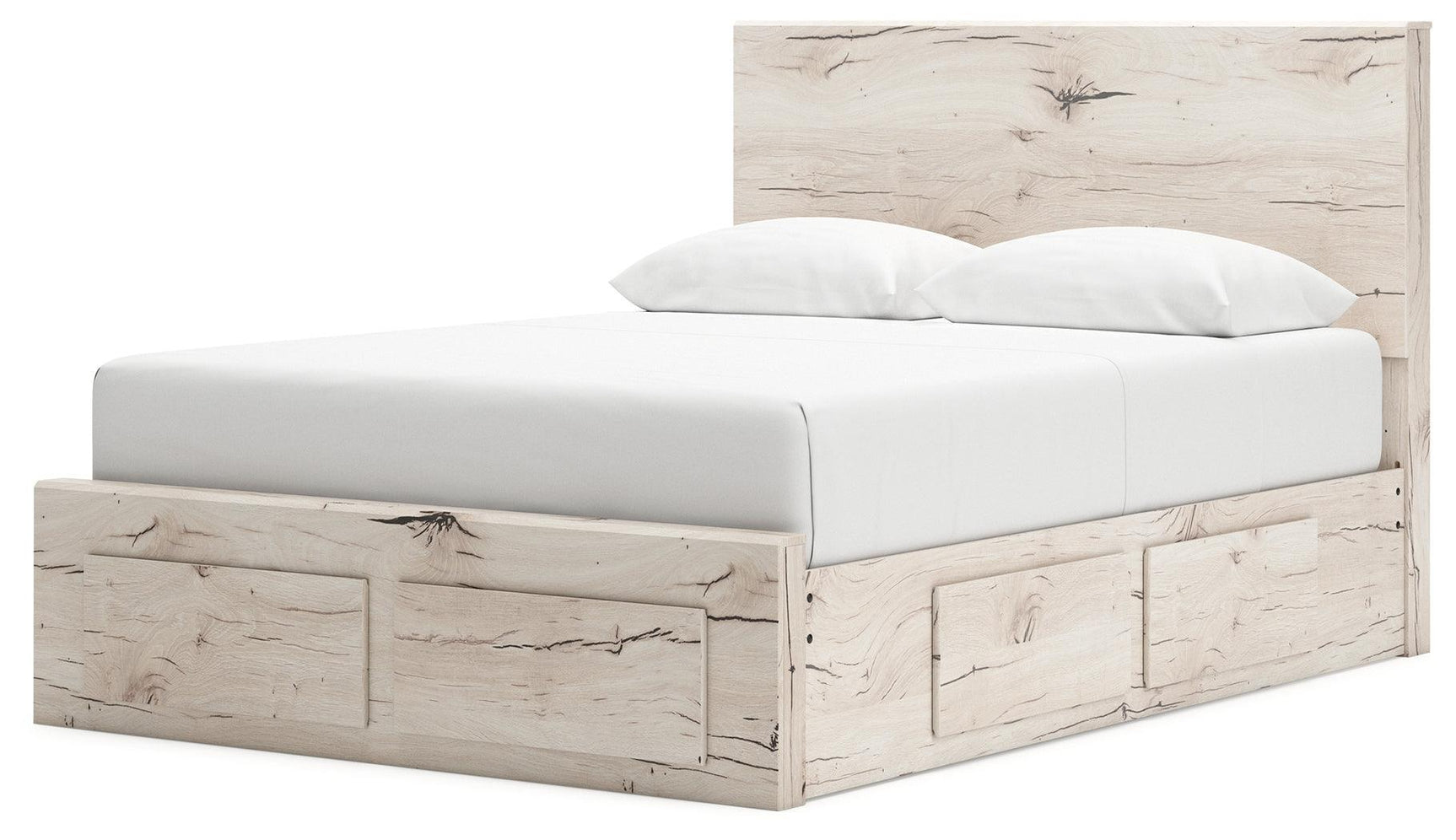 Lawroy Light Natural Queen Panel Storage Bed - Ella Furniture