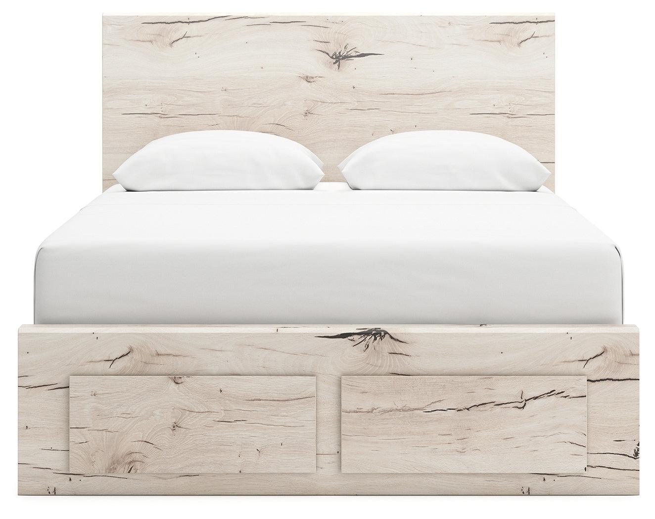 Lawroy Light Natural Queen Panel Storage Bed - Ella Furniture