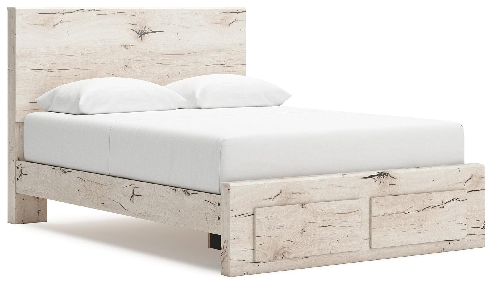 Lawroy Light Natural Queen Panel Storage Bed - Ella Furniture