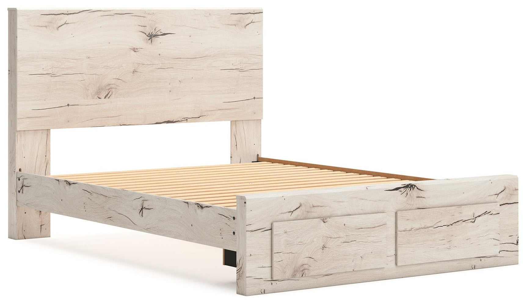 Lawroy Light Natural Queen Panel Storage Bed - Ella Furniture