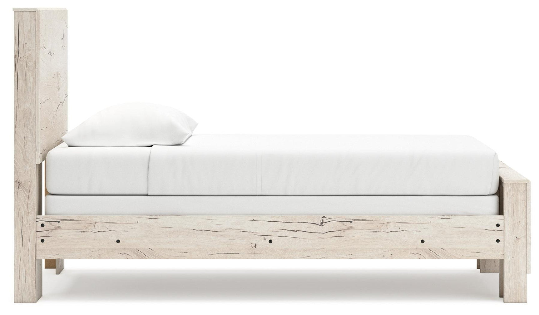 Lawroy Light Natural Twin Panel Bed - Ella Furniture