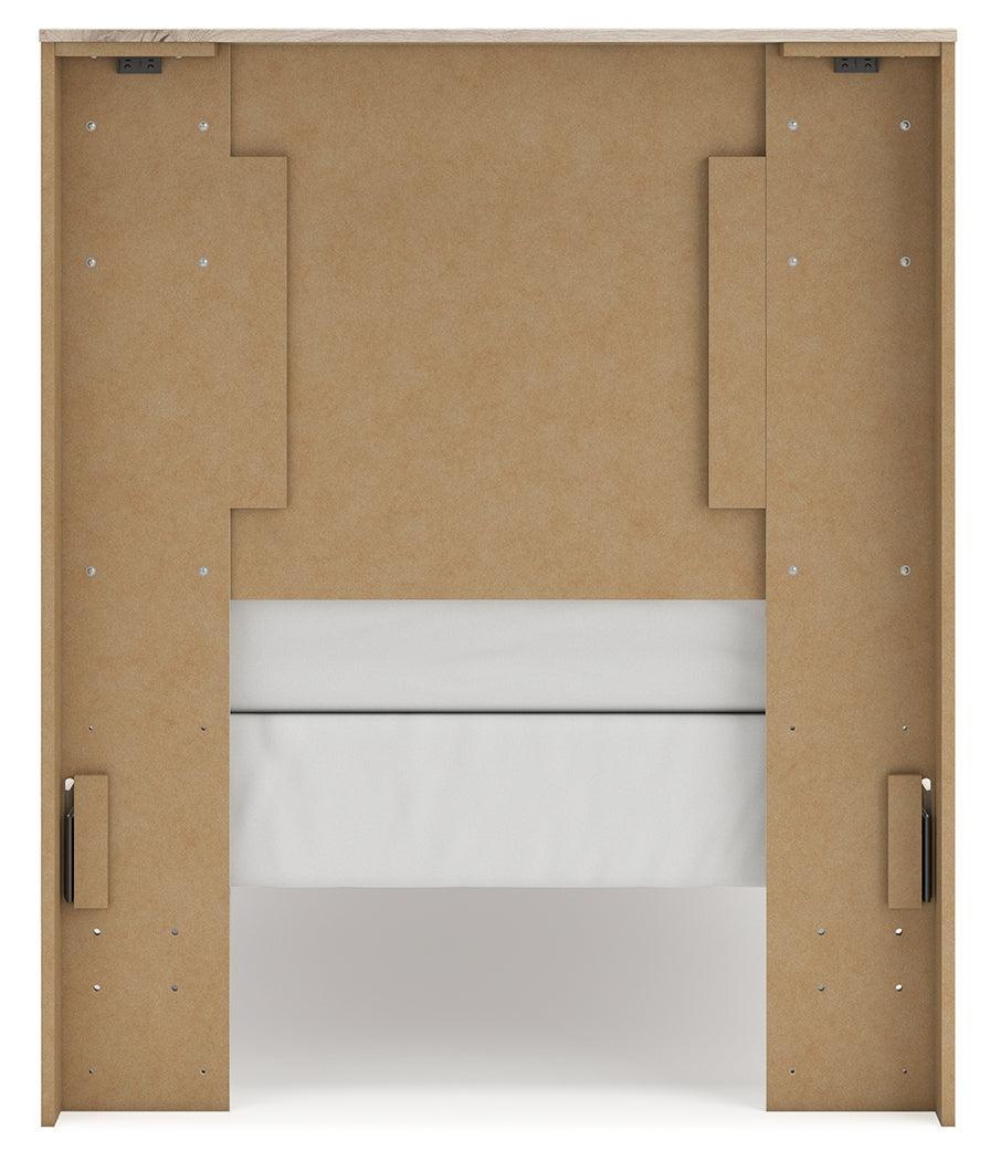 Lawroy Light Natural Twin Panel Bed - Ella Furniture