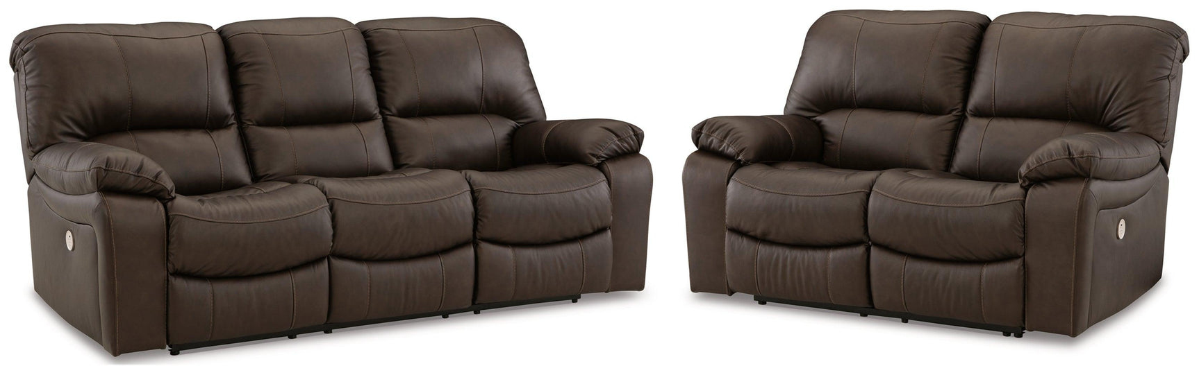 Leesworth Dark Brown Sofa And Loveseat - Ella Furniture