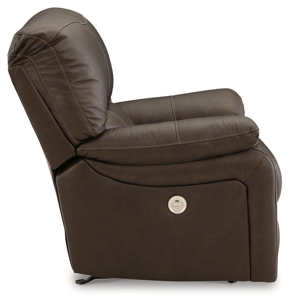 Leesworth Dark Brown Sofa, Loveseat And Recliner - Ella Furniture