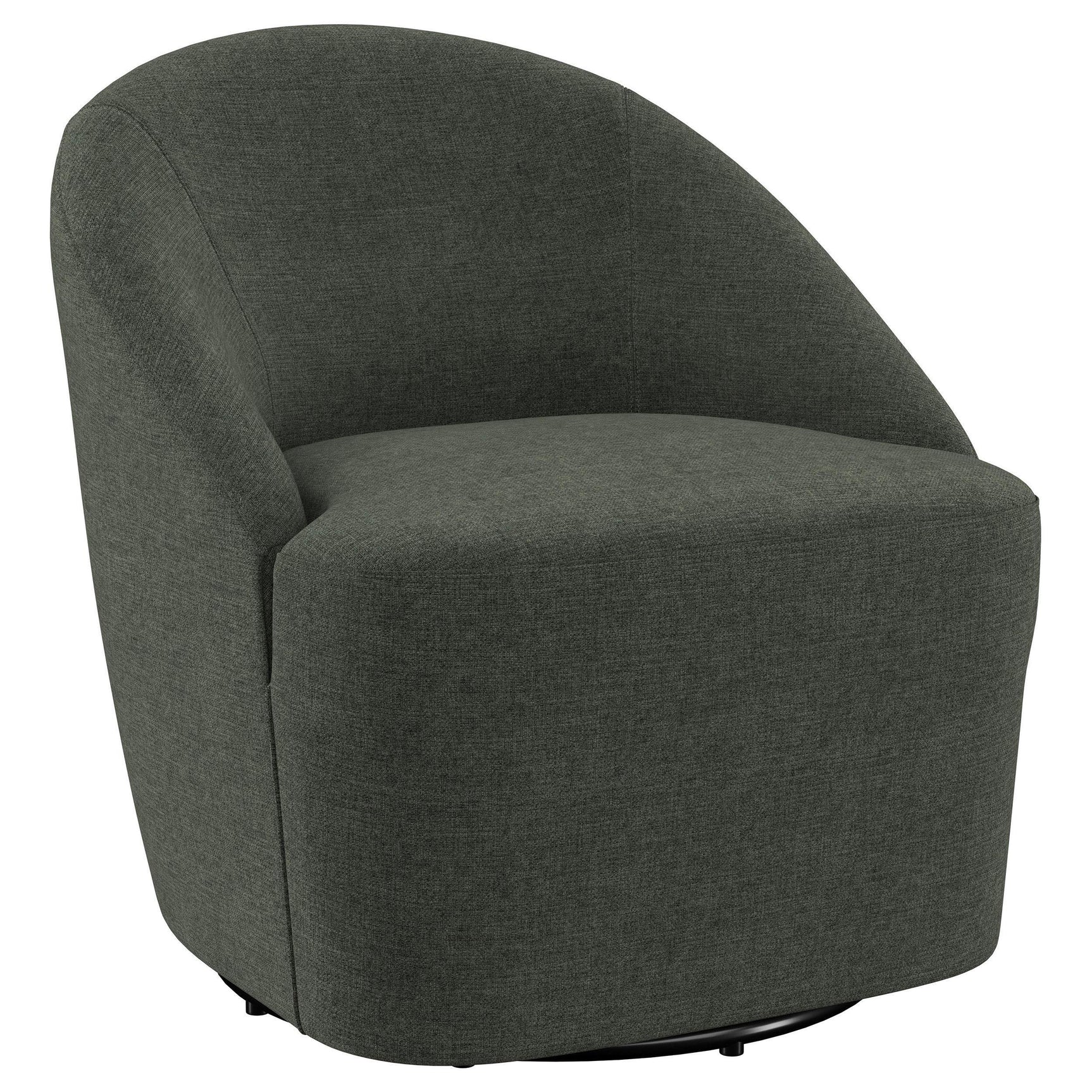 LEON BED Leon Upholstered Barrel Accent Swivel Chair Hunter Green 903075 - Ella Furniture