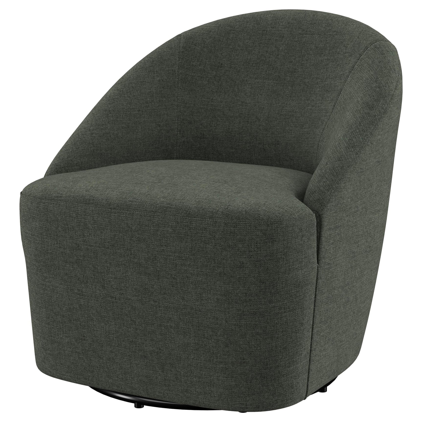 LEON BED Leon Upholstered Barrel Accent Swivel Chair Hunter Green 903075 - Ella Furniture