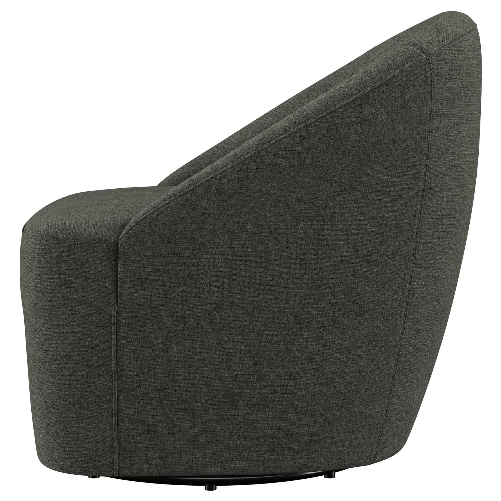 LEON BED Leon Upholstered Barrel Accent Swivel Chair Hunter Green 903075 - Ella Furniture