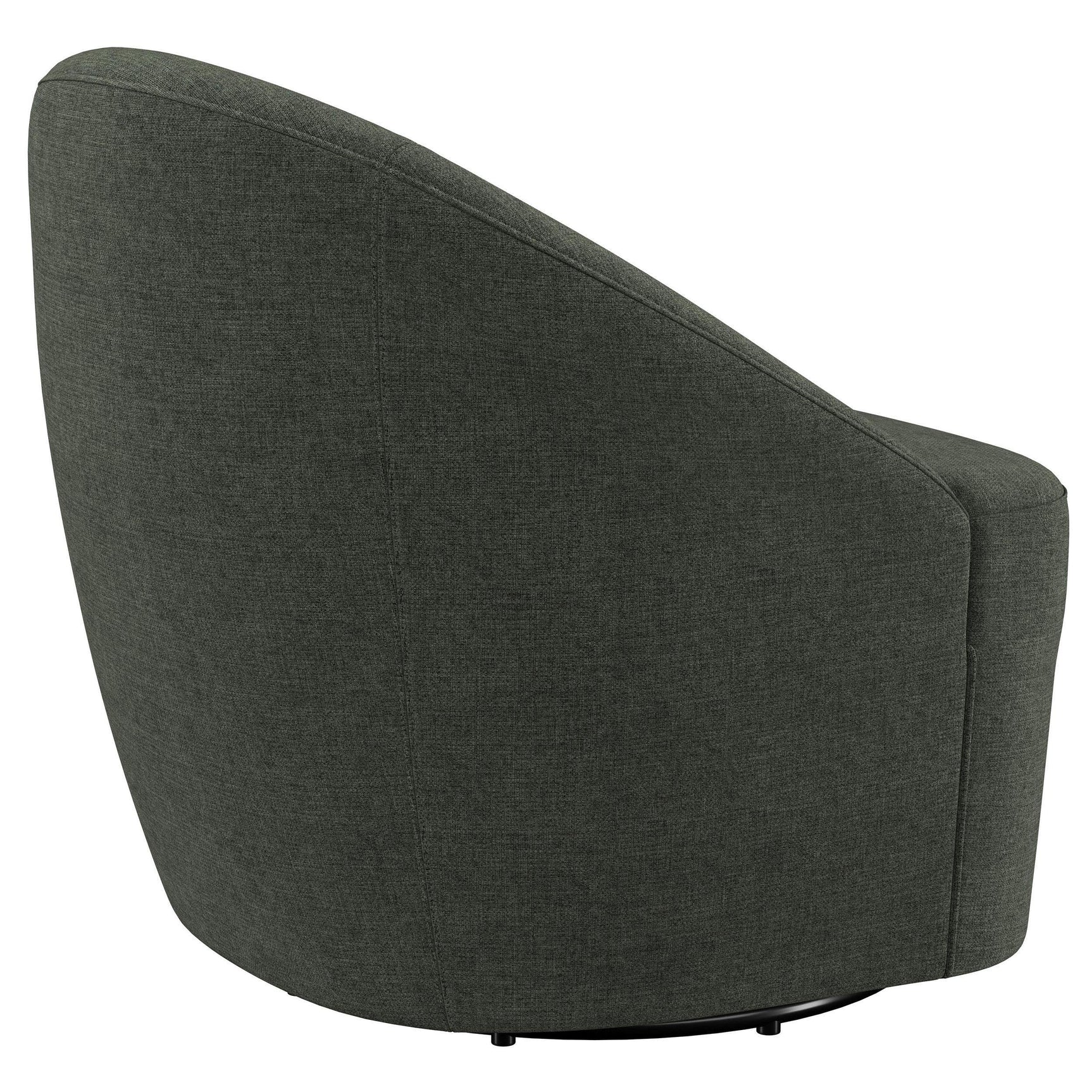LEON BED Leon Upholstered Barrel Accent Swivel Chair Hunter Green 903075 - Ella Furniture