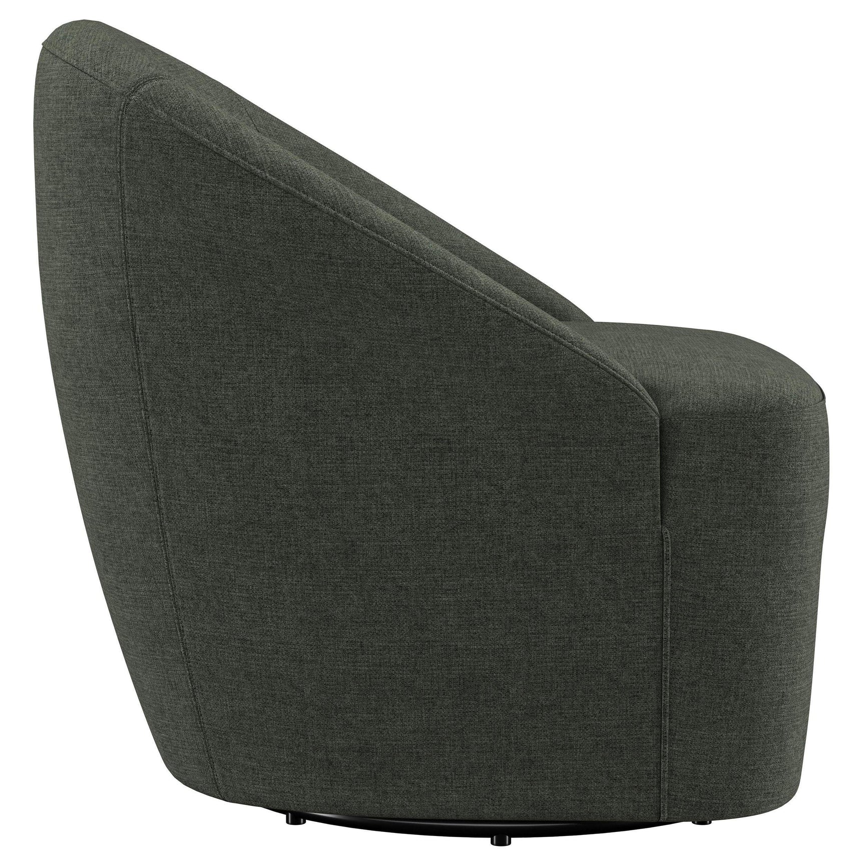 LEON BED Leon Upholstered Barrel Accent Swivel Chair Hunter Green 903075 - Ella Furniture