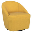 LEON BED Leon Upholstered Barrel Accent Swivel Chair Mustard Yellow 903076 - Ella Furniture