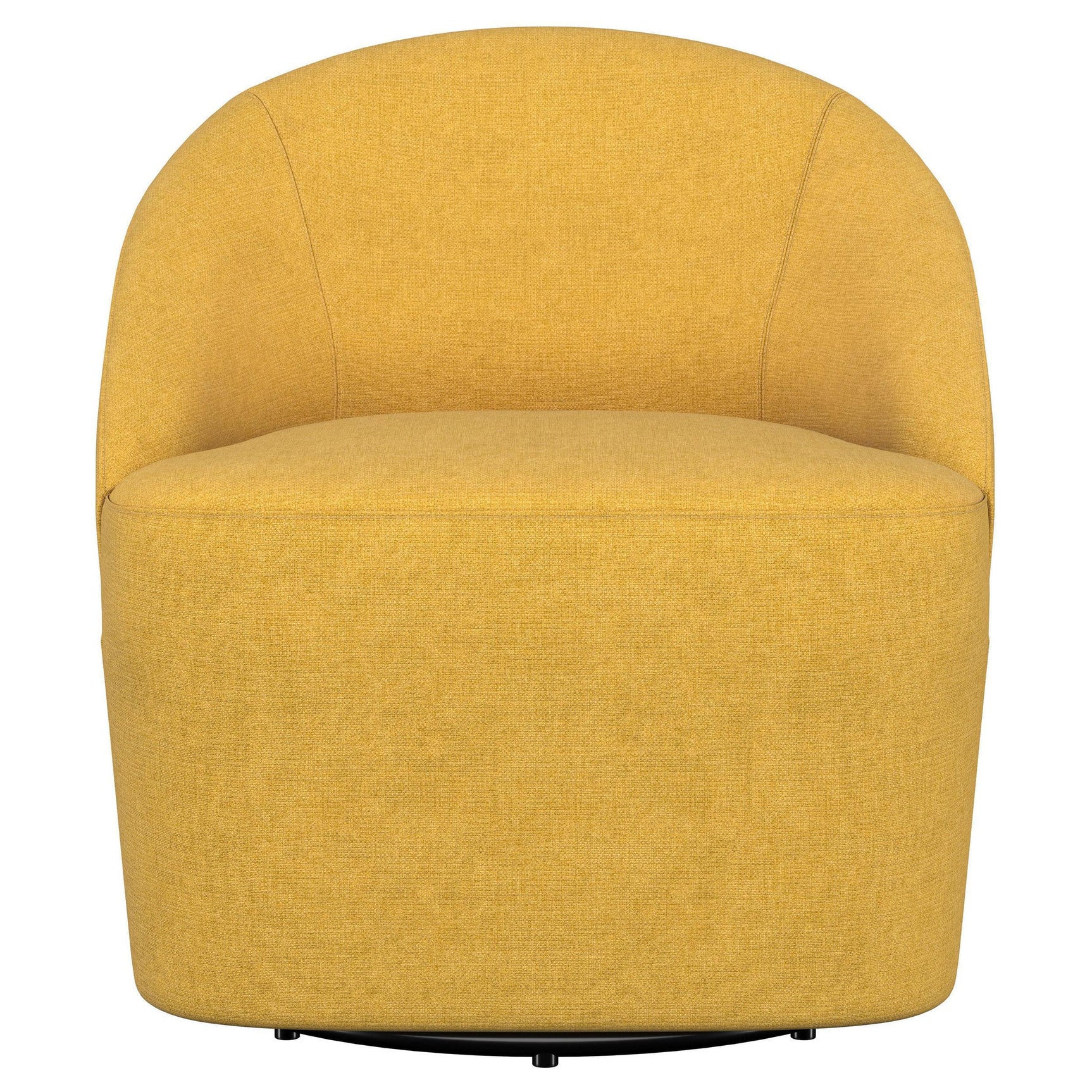 LEON BED Leon Upholstered Barrel Accent Swivel Chair Mustard Yellow 903076 - Ella Furniture