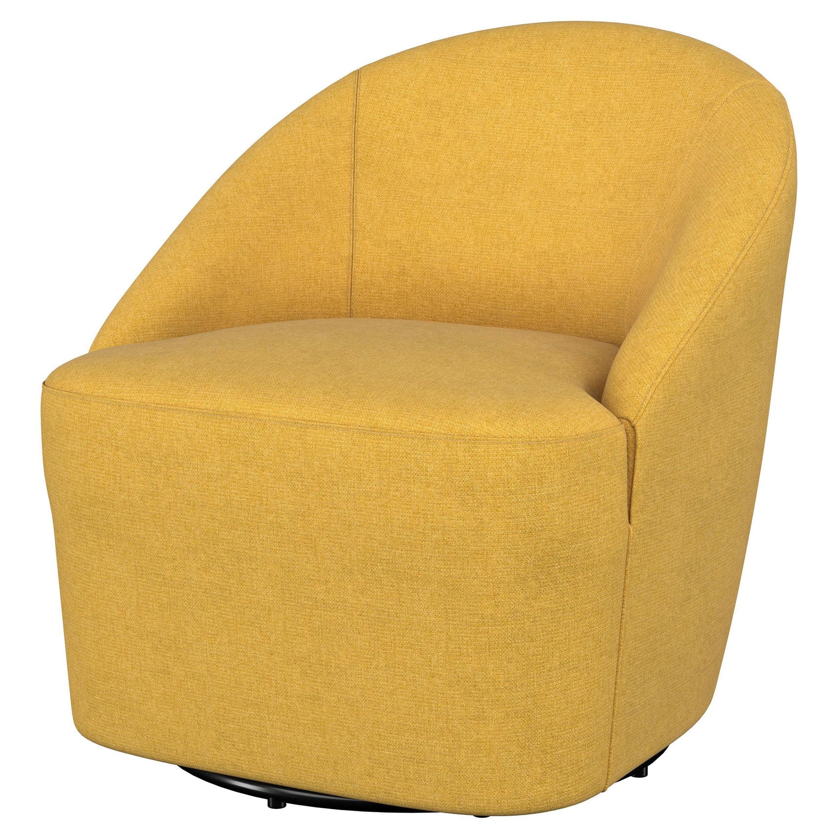 LEON BED Leon Upholstered Barrel Accent Swivel Chair Mustard Yellow 903076 - Ella Furniture