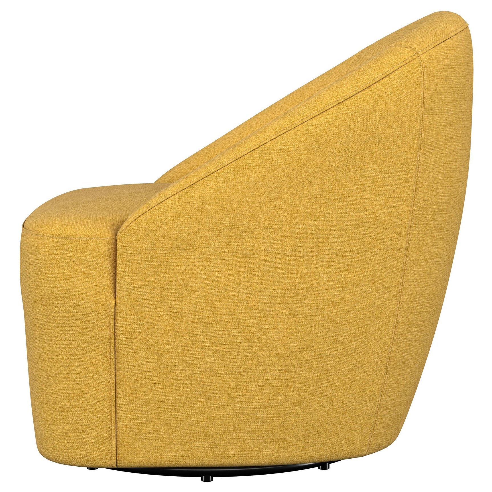 LEON BED Leon Upholstered Barrel Accent Swivel Chair Mustard Yellow 903076 - Ella Furniture
