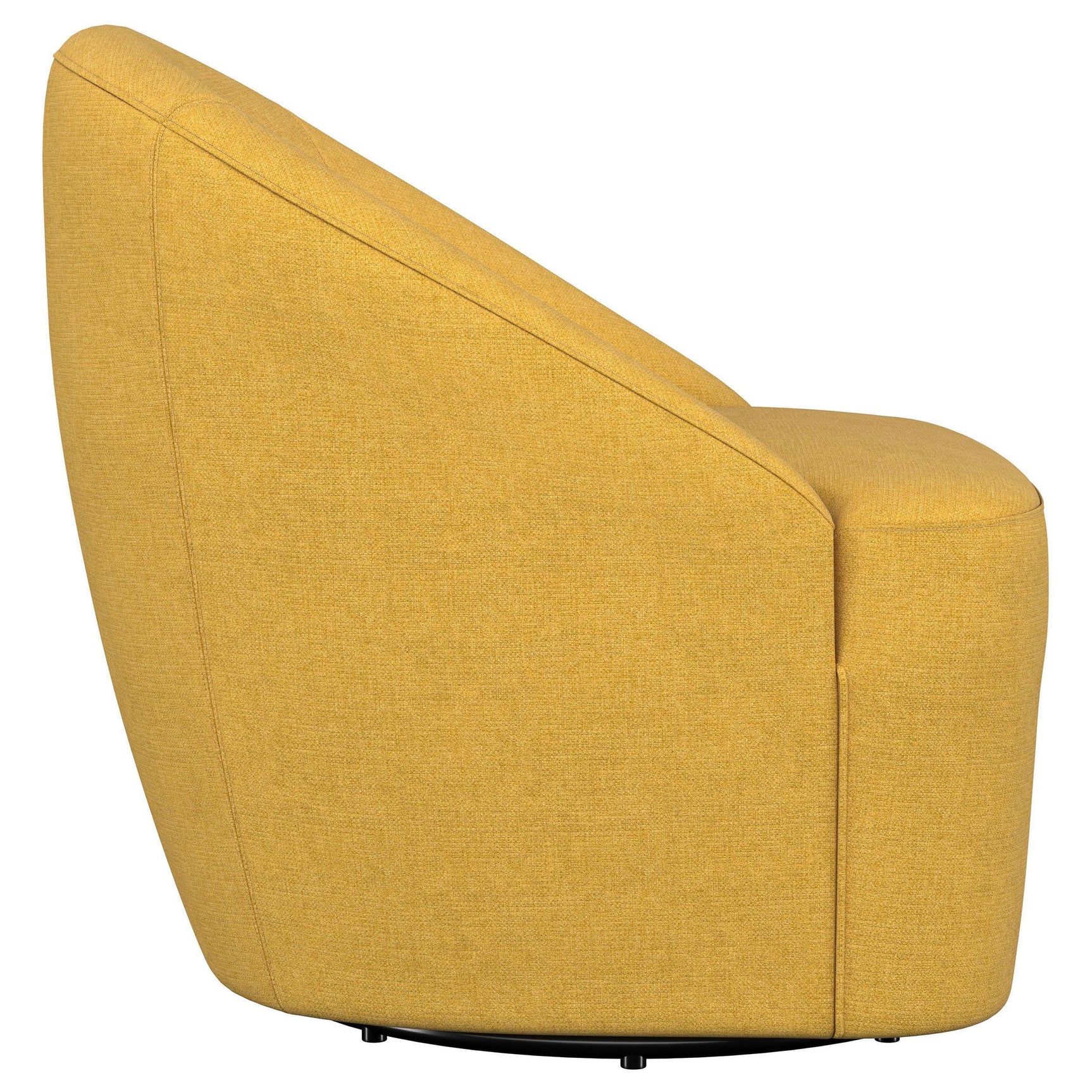 LEON BED Leon Upholstered Barrel Accent Swivel Chair Mustard Yellow 903076 - Ella Furniture