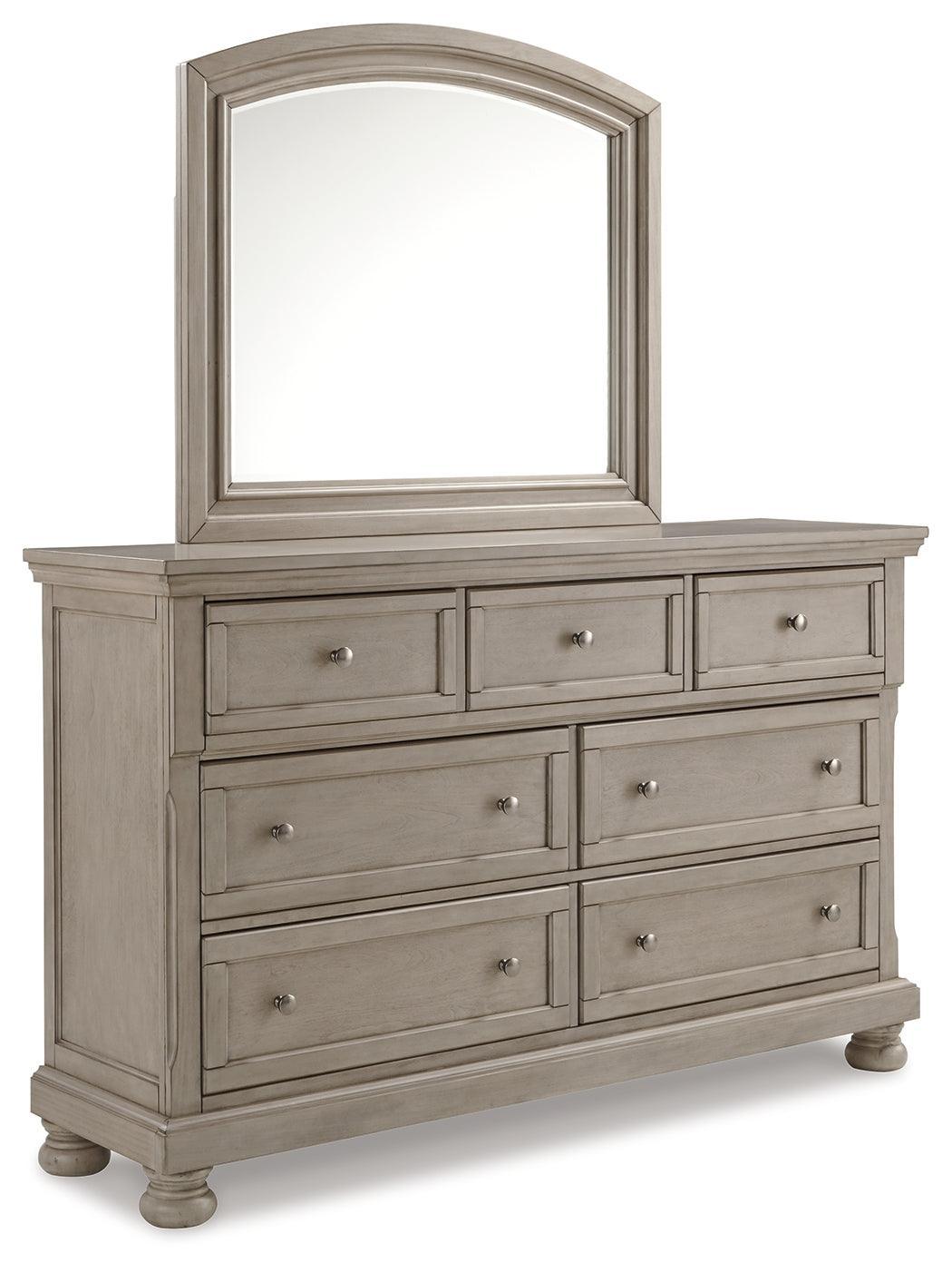 Lettner Light Gray Sleigh 2 Storage Bedroom Set - Ella Furniture