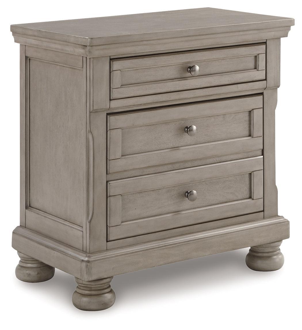 Lettner Light Gray Sleigh 2 Storage Bedroom Set - Ella Furniture
