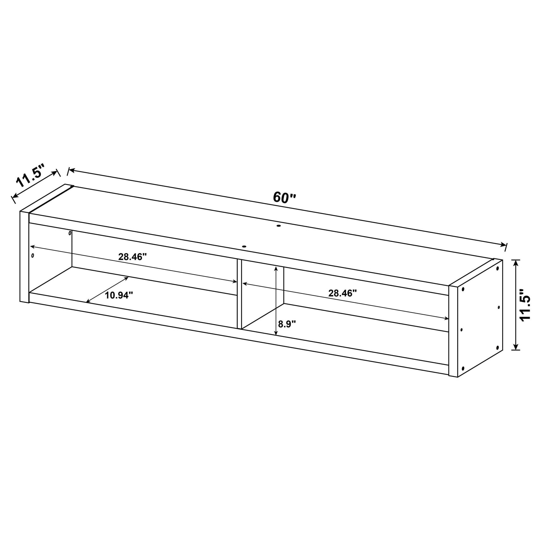 LEWES Lewes 4-piece 60" TV Entertainment Center Cappuccino 700881-S4 - Ella Furniture