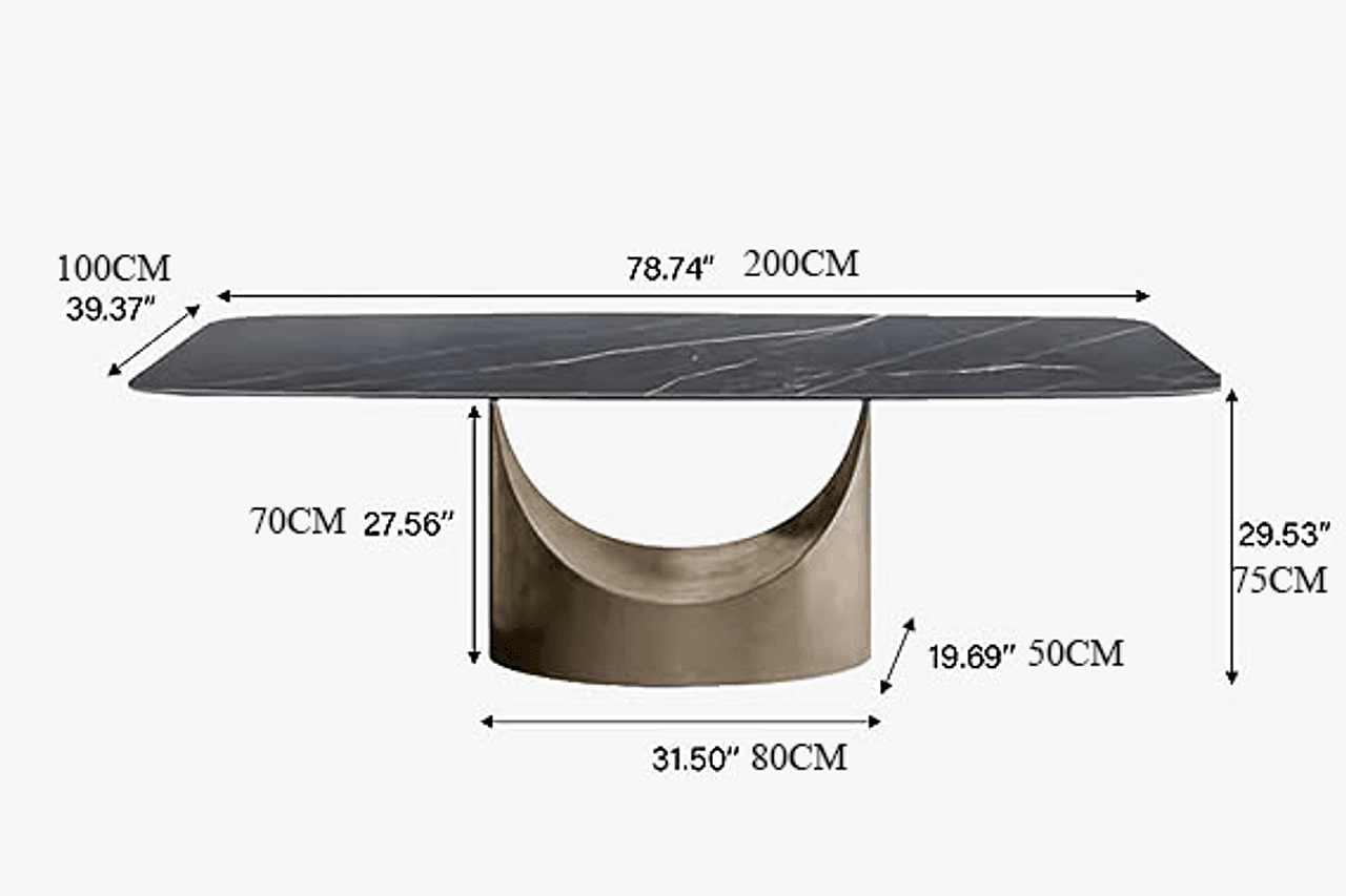 Lexi Table #3 (Matte Sintered Stone) - Ella Furniture