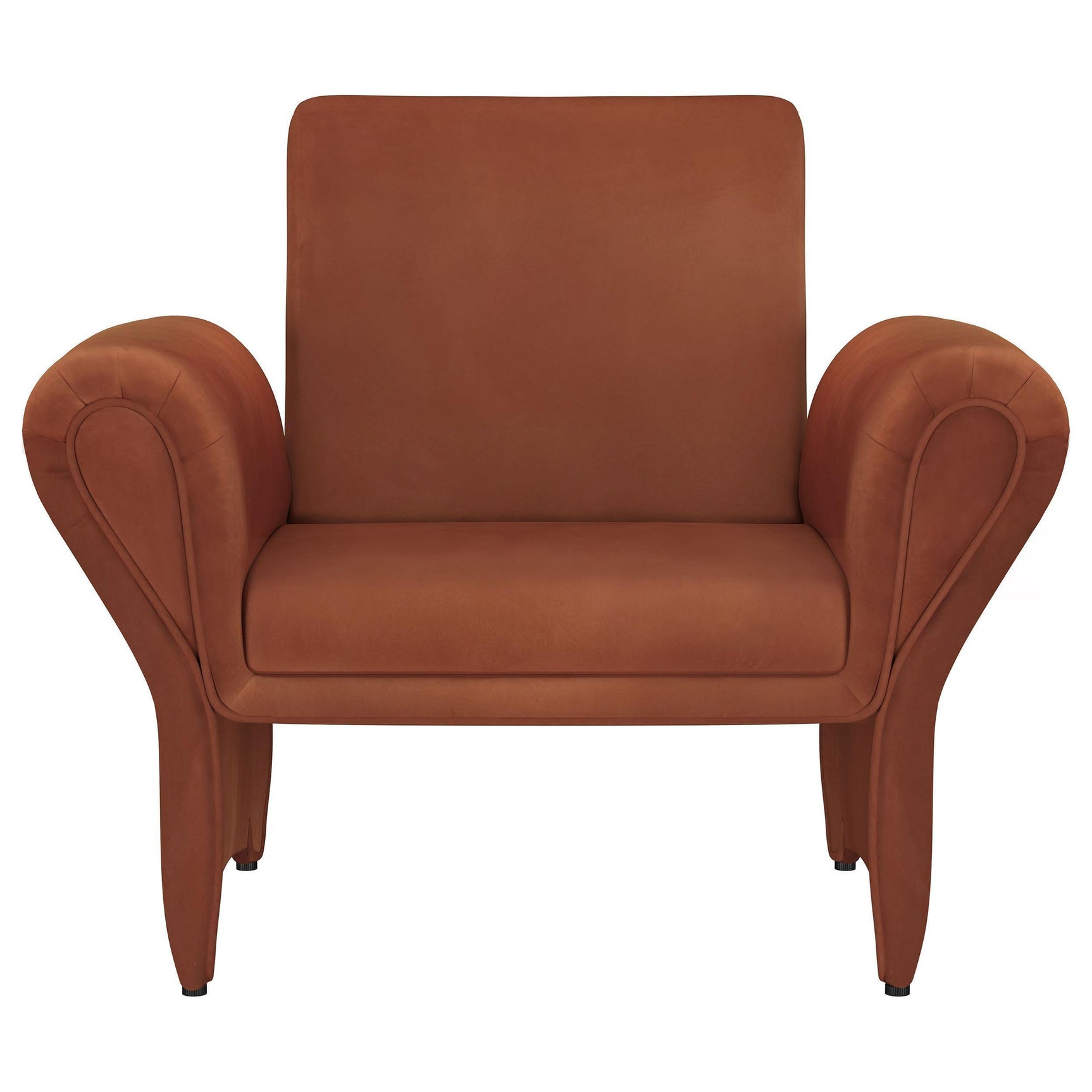 Liana Upholstered Roll Arm Accent Armchair Rust Orange 903150 - Ella Furniture