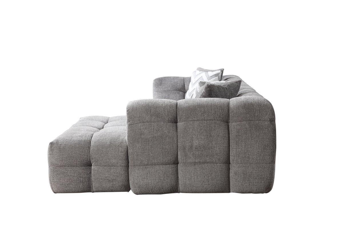 Lili Gray Boucle Raf Sectional - Ella Furniture