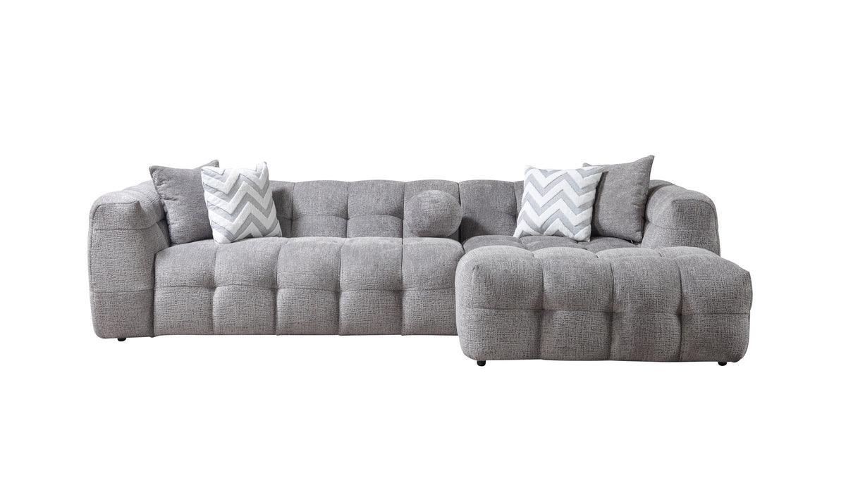 Lili Gray Boucle Raf Sectional - Ella Furniture