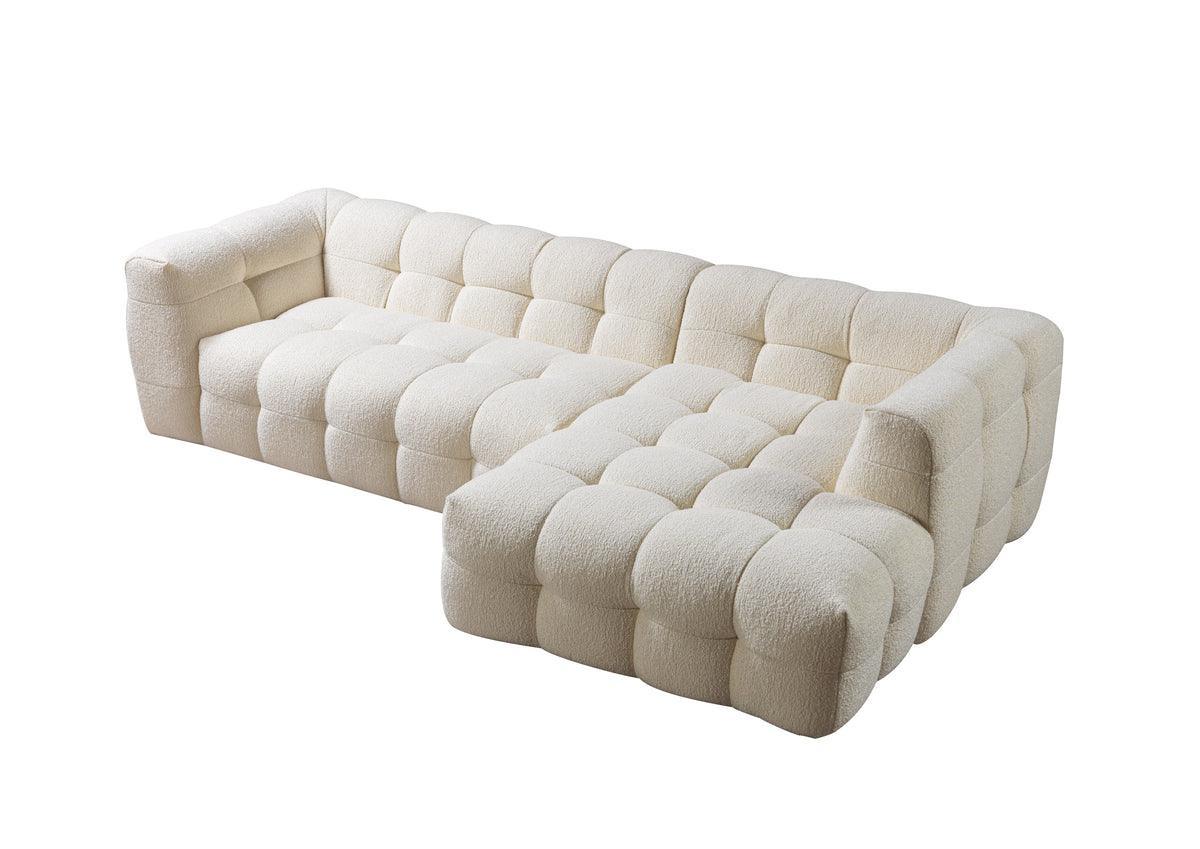 Lili Ivory Boucle Raf Sectional - Ella Furniture