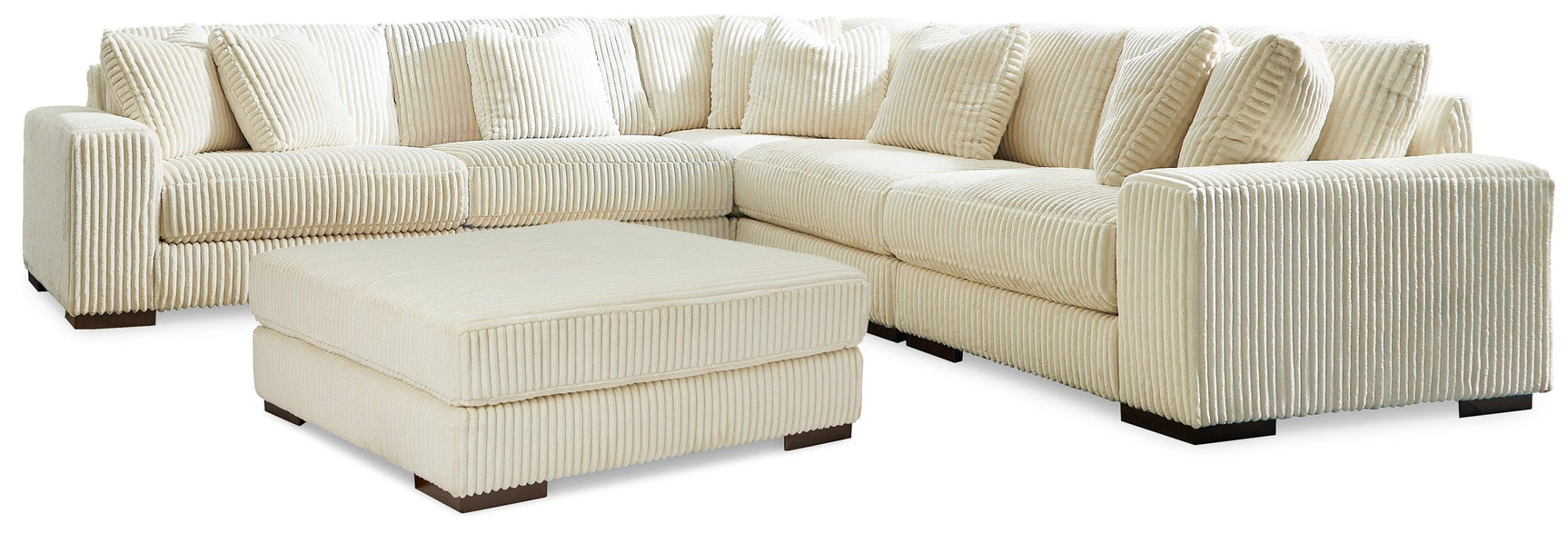 Lindyn Ivory 5-Piece Sectional With Ottoman PKG014504 - 21104S5 | 2110408 - Ella Furniture