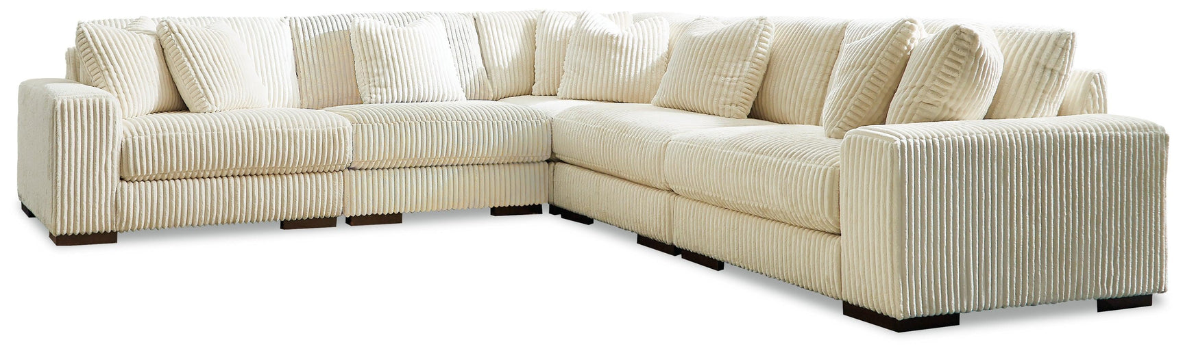 Lindyn Ivory 5-Piece Sectional With Ottoman PKG014504 - 21104S5 | 2110408 - Ella Furniture
