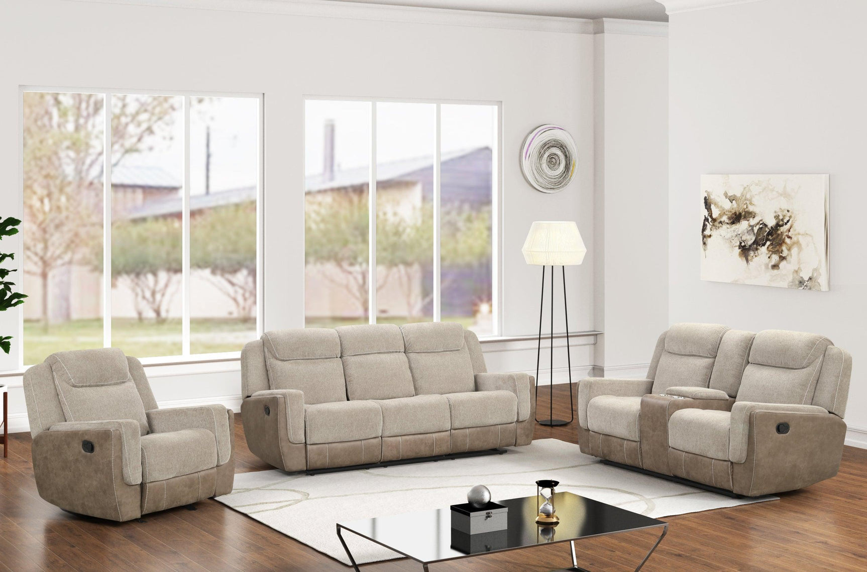 Lisa - Brown 3Pc Reclining Set - Ella Furniture