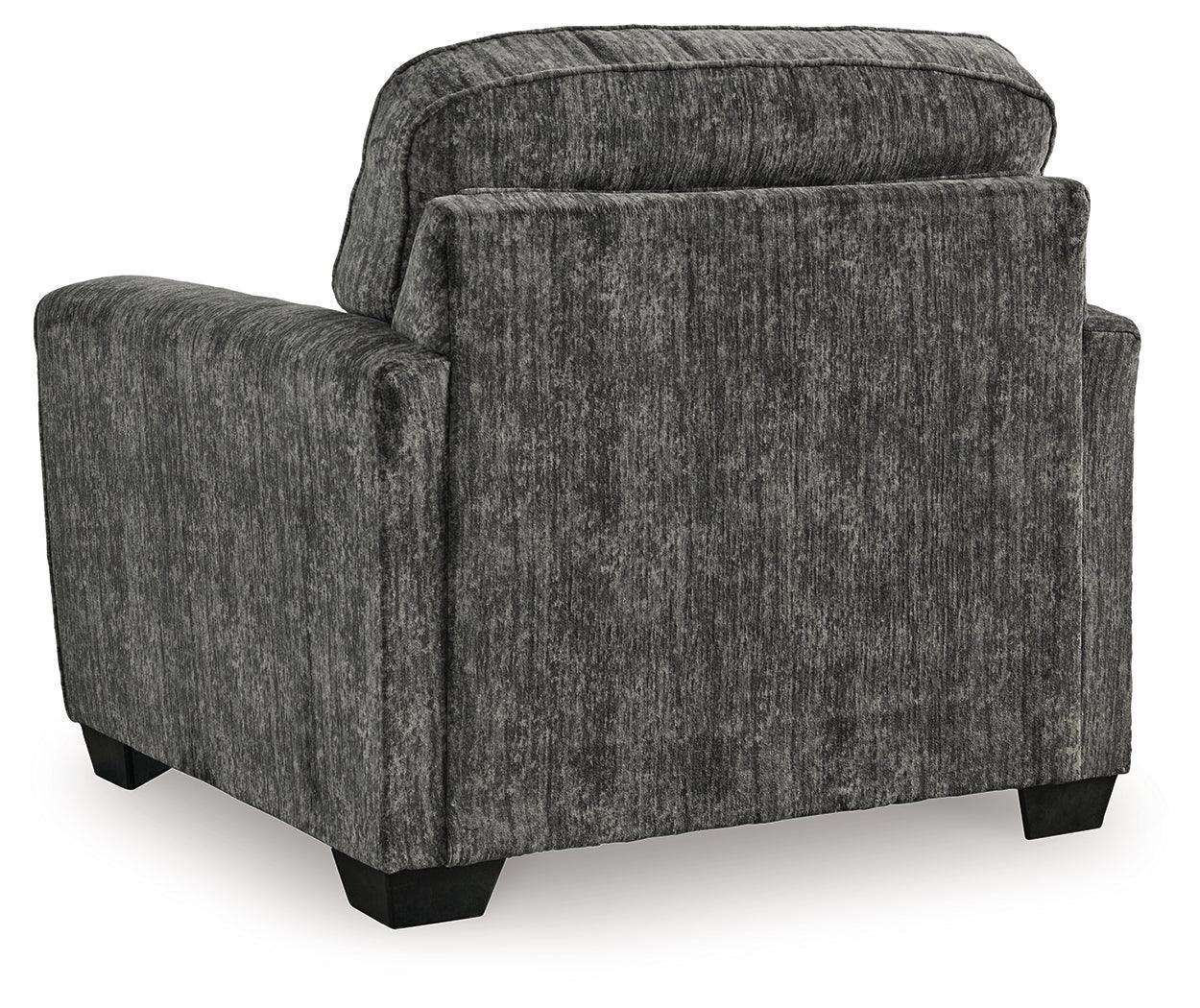 Lonoke Gunmetal Sofa, Loveseat, Chair And Ottoman - Ella Furniture