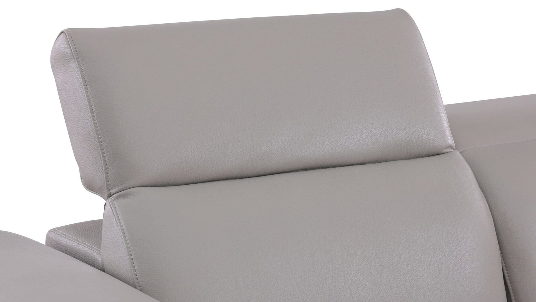 Lucca Light Grey 6-Piece Italian Leather Power Reclining Sectional with Storage Console and Adjustable Headrests view 5