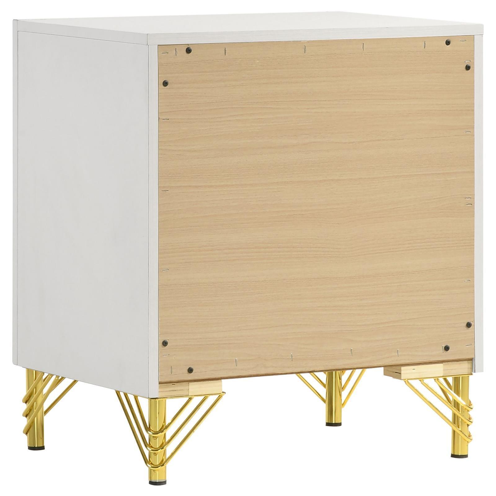Lucia 2-Drawer Nightstand Bedside Table White 224732 - Ella Furniture