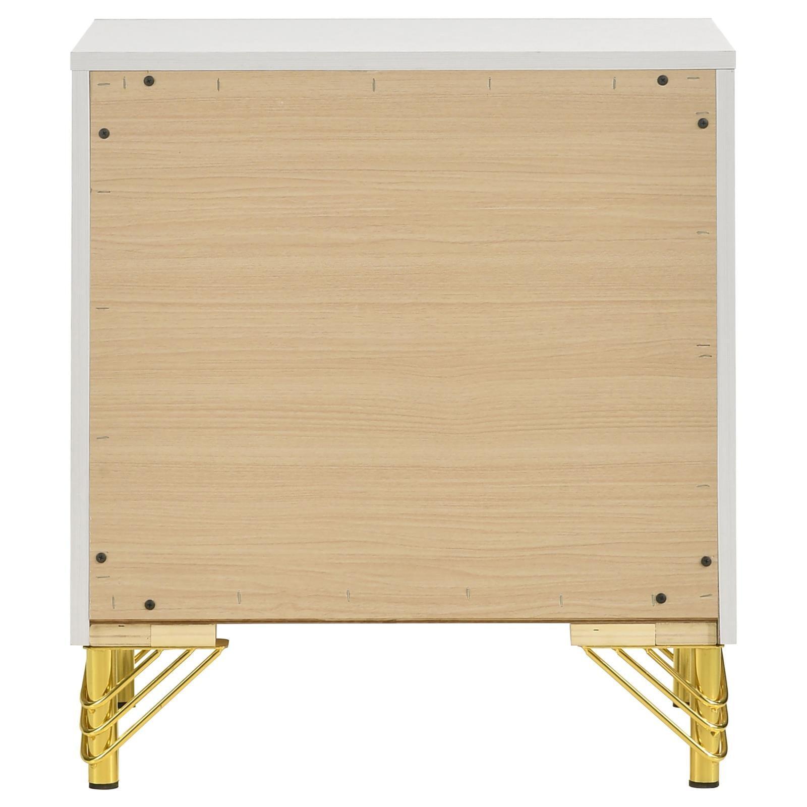 Lucia 2-Drawer Nightstand Bedside Table White 224732 - Ella Furniture