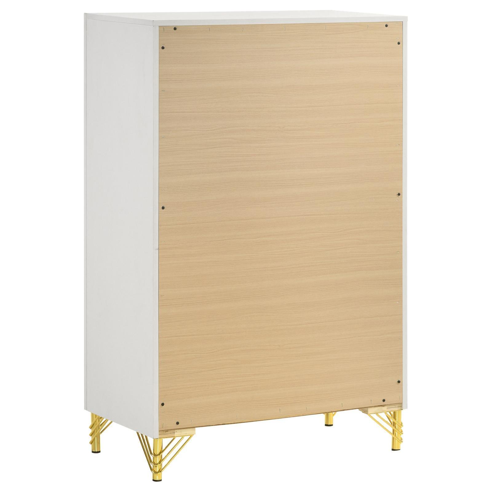 Lucia 5-Drawer Bedroom Chest White 224735 - Ella Furniture