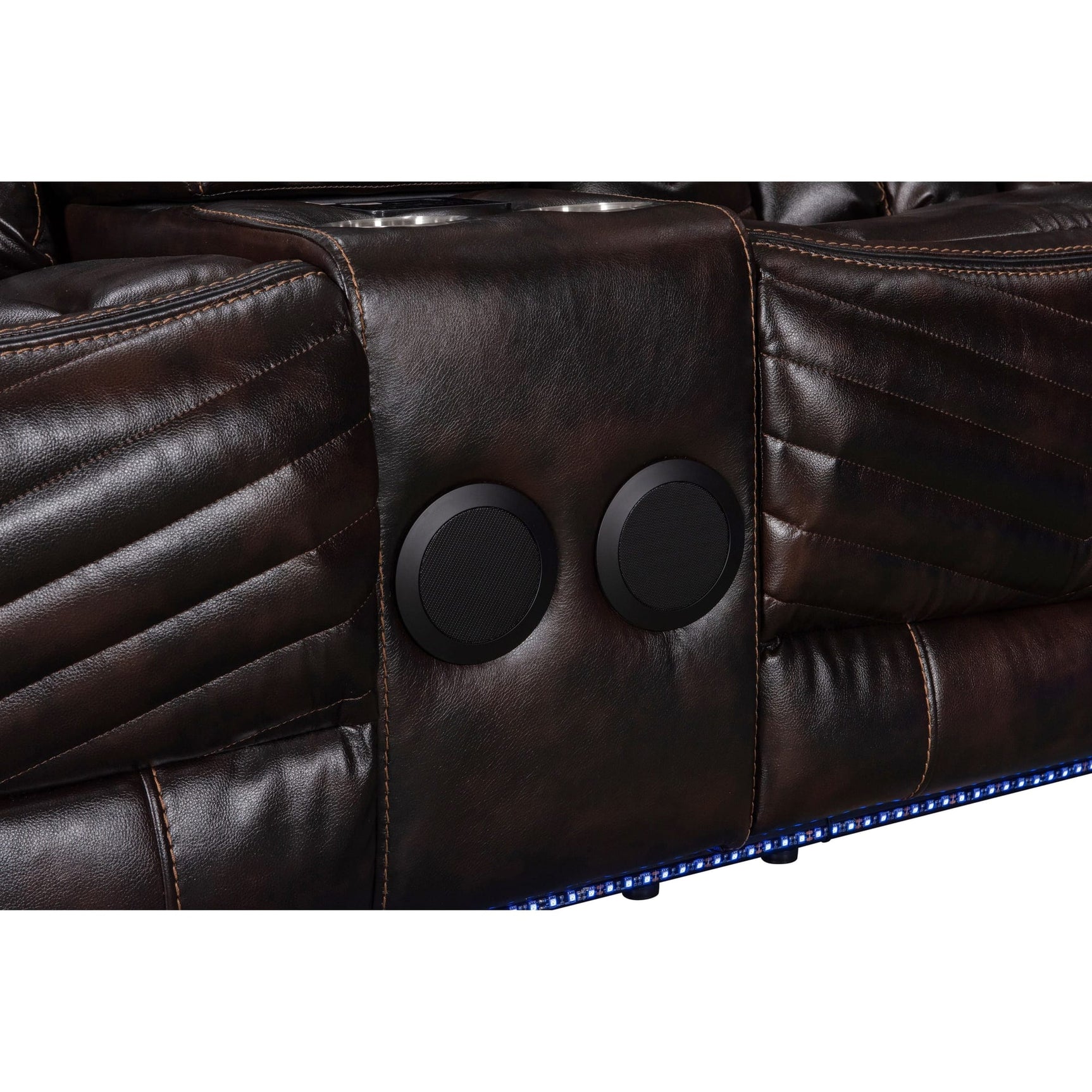 Lucky Charm Brown Air Leather 3-Piece Reclining Sectional view 4