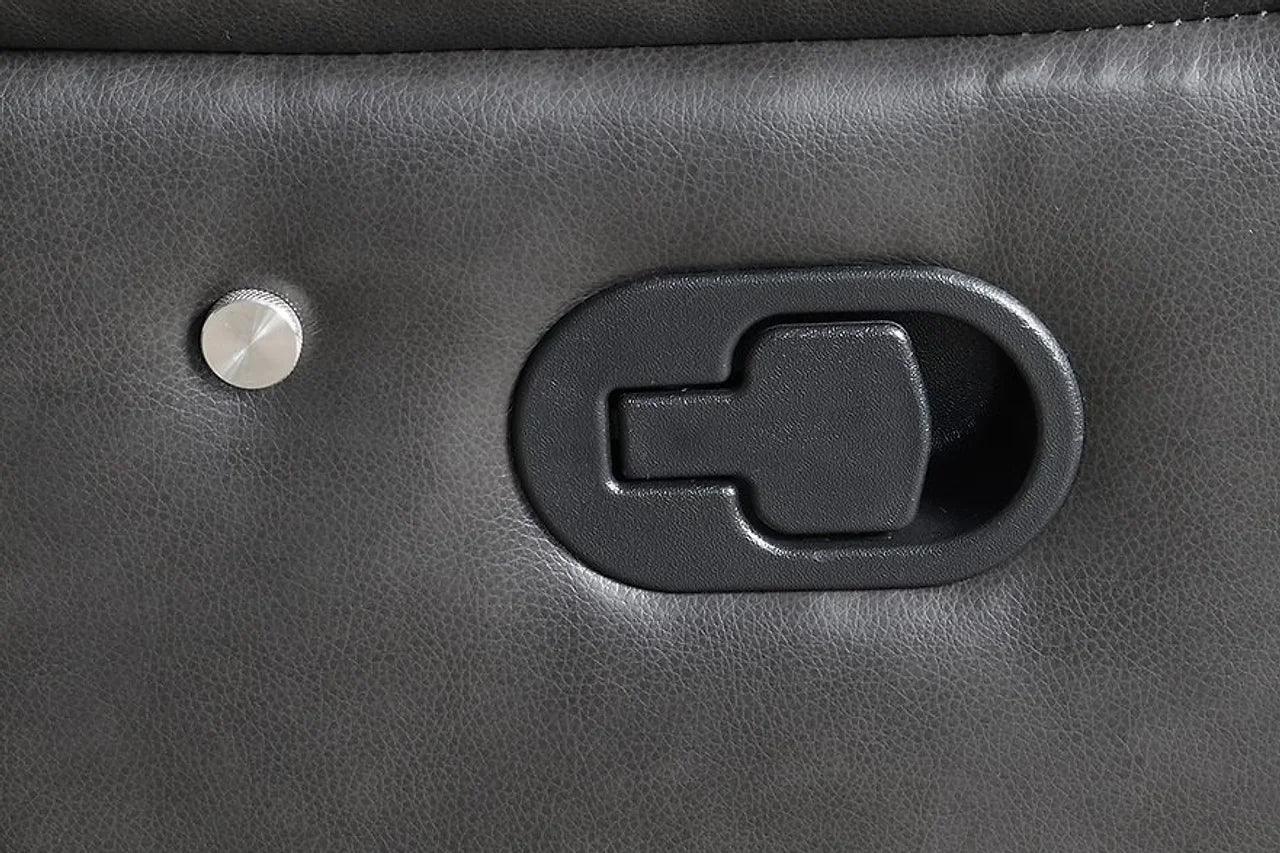 Lucky Charm Grey Contemporary Wood, Engineered Wood Faux Leather Upholstered Sectional - Ella Furniture