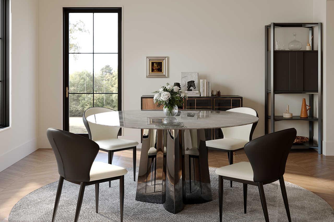 Luxe Table #3 (Faux Marble) - Ella Furniture